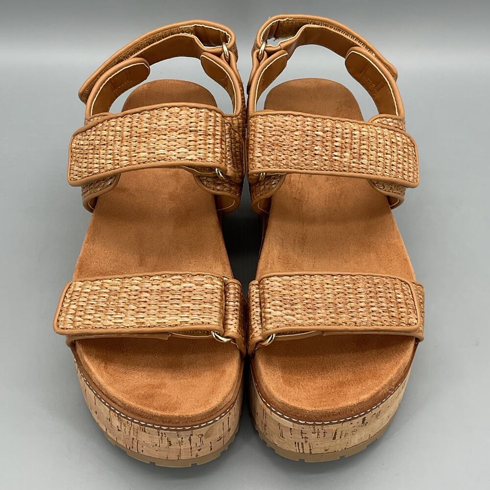 NEW Nine West Women’s Heavin Woven Platform Wedge Sandals Brown Size 9M - Picture 3 of 10